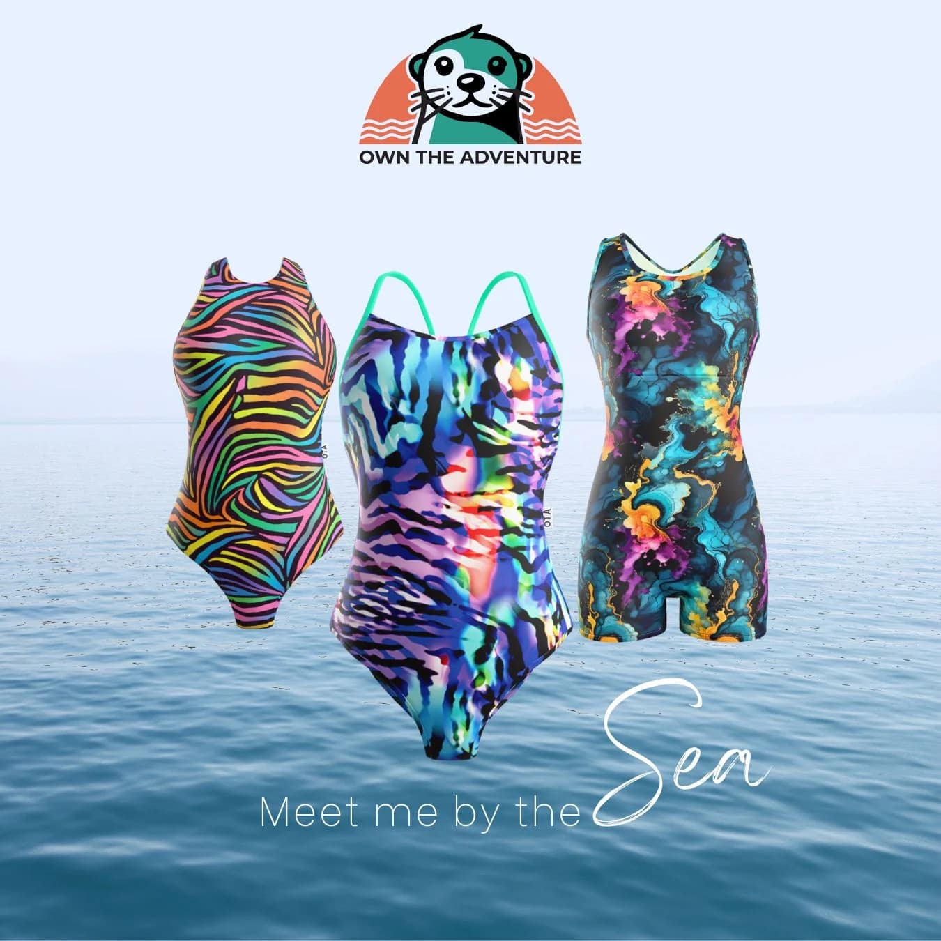 Colourful Own The Adventure swimwear by the water
