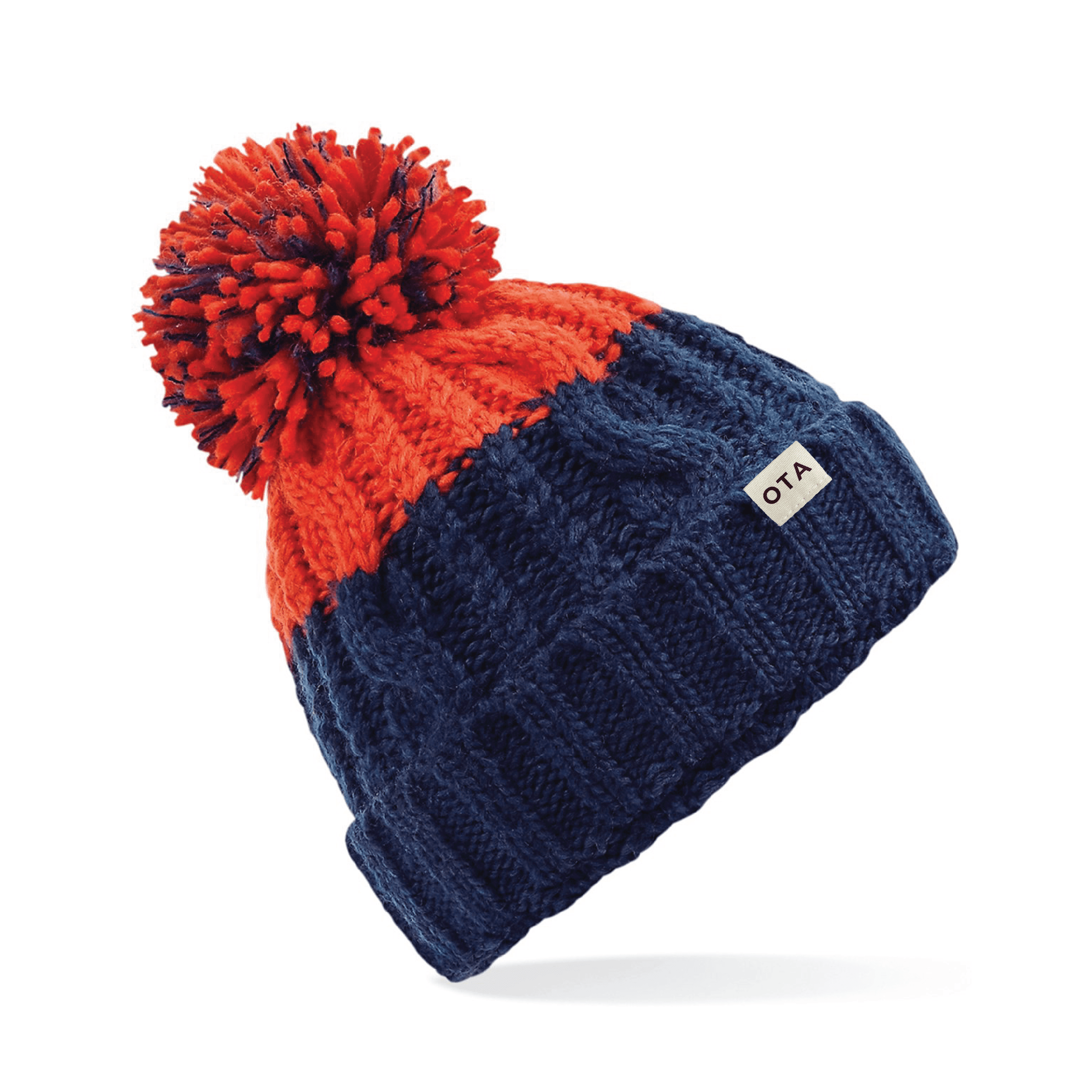 OTA Bobble Hat - Oxford Navy / Fire Red — product image 1